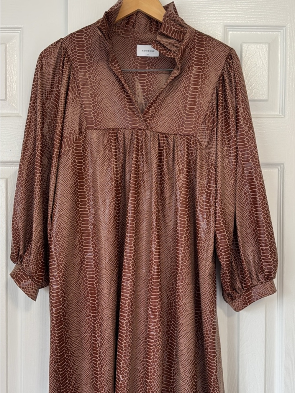Adrienne Brown Snake-Print Blouse